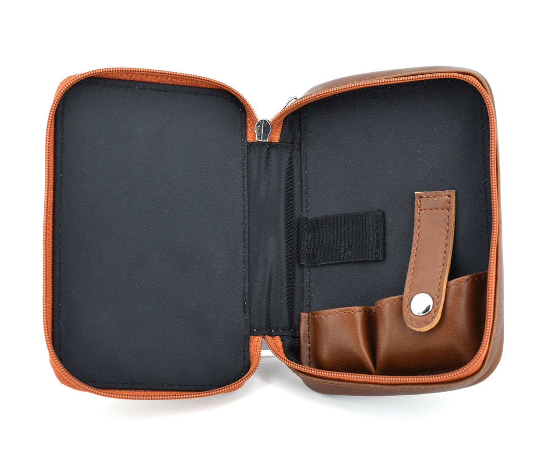 Premium Leather Razor/Blade Case - Caramel